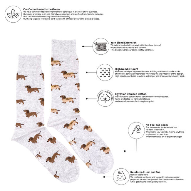 Friday Sock Co. Men's Hot Dog Wiener Dog Socks