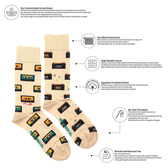 Friday Sock Co. Men's Cassette & Boom Box Socks