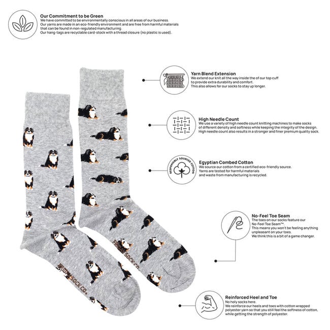 Friday Sock Co. Men's Bernese Mountain Dog Socks