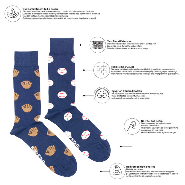 Friday Sock Co. Men's Baseball Glove & Baseball Socks