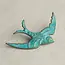 Silk Purse, Sow's Ear Small Verdigris Swallow Brooch