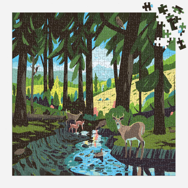 Galison/mudpuppy Woodland Pass 500 Piece Puzzle