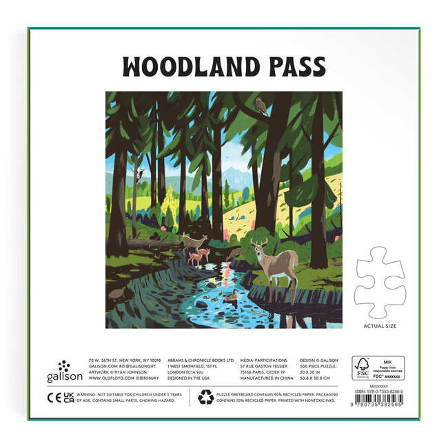 Galison/mudpuppy Woodland Pass 500 Piece Puzzle