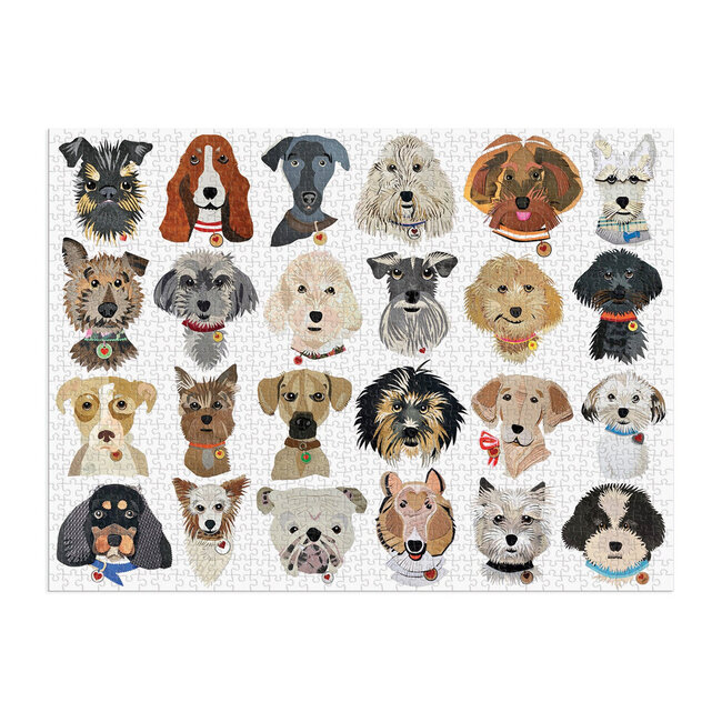 Galison/mudpuppy Paper Dogs 1000 Piece Puzzle