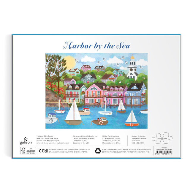 Galison/mudpuppy Joy Laforme Harbor by the Sea 1000 Piece Puzzle