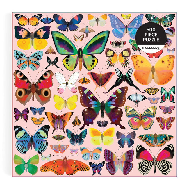 Galison/mudpuppy Brilliant Butterflies 500 Piece Family Puzzle