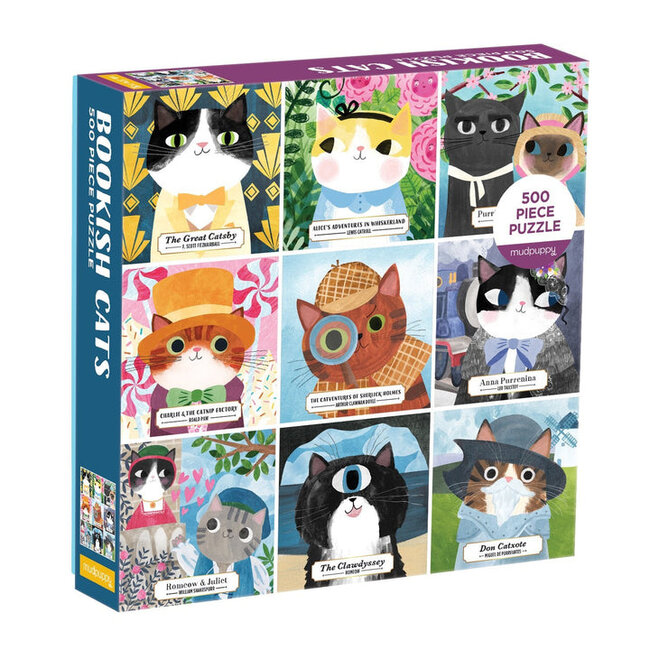 Galison/mudpuppy Puzzle - Bookish Cats 500 Piece