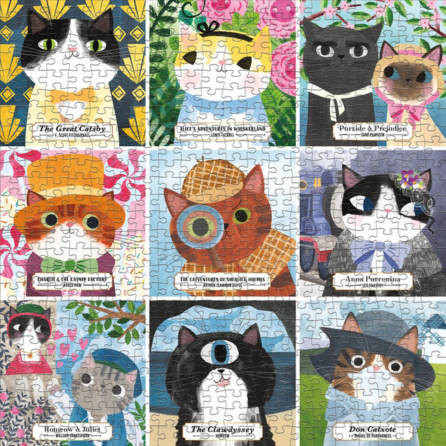 Galison/mudpuppy Puzzle - Bookish Cats 500 Piece