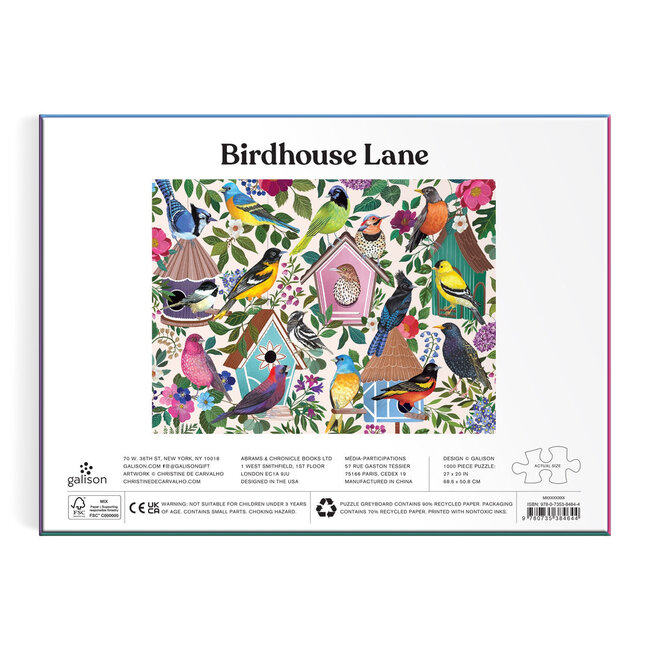 Galison/mudpuppy Birdhouse Lane 1000 Piece Puzzle