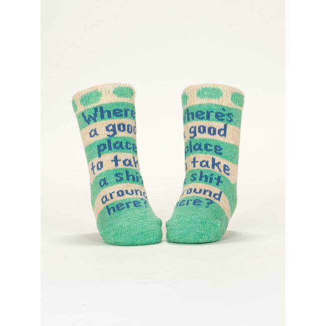 Blue Q Save World Take Shit Baby Socks