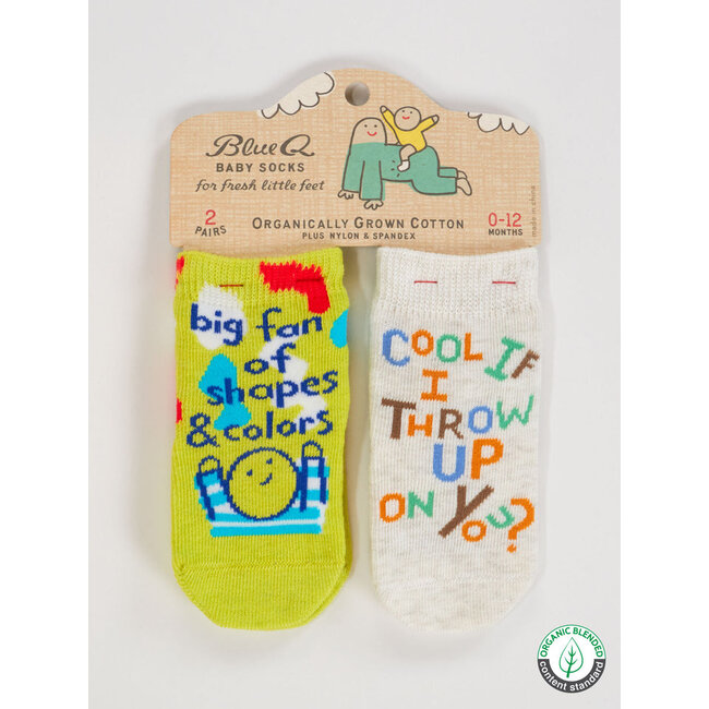 Blue Q Shapes Colors Throw Up Baby Socks