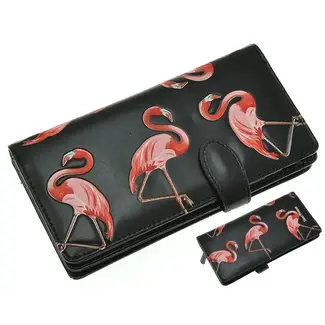 shagwear Large Wallet - Flamingos - Black