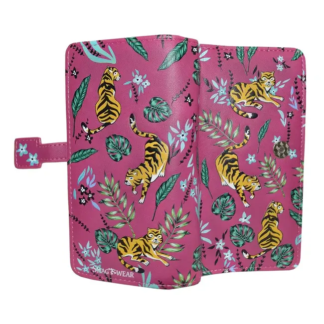 Shagwear Large Wallet - Tiger Jungle - Fuchsia