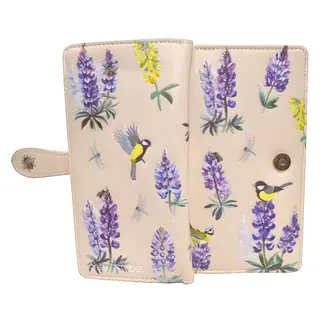 shagwear Large Wallet - Summer Lupines - Beige