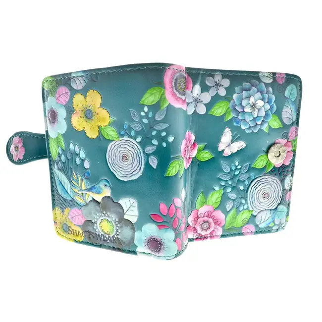 shagwear Small Wallet - Water Color Floral - Teal