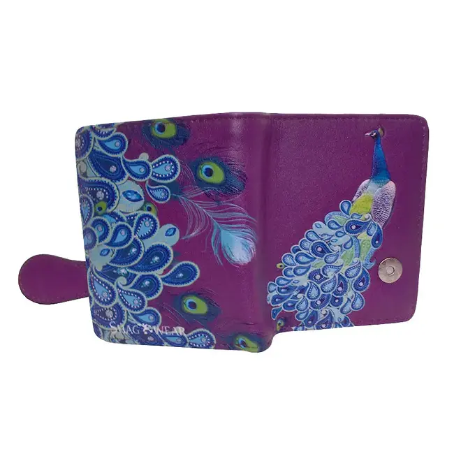 shagwear Small Wallet - Paisley Peacock - Purple