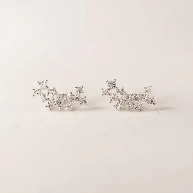 Lover’s Tempo Stardust Climber Earrings - Clear