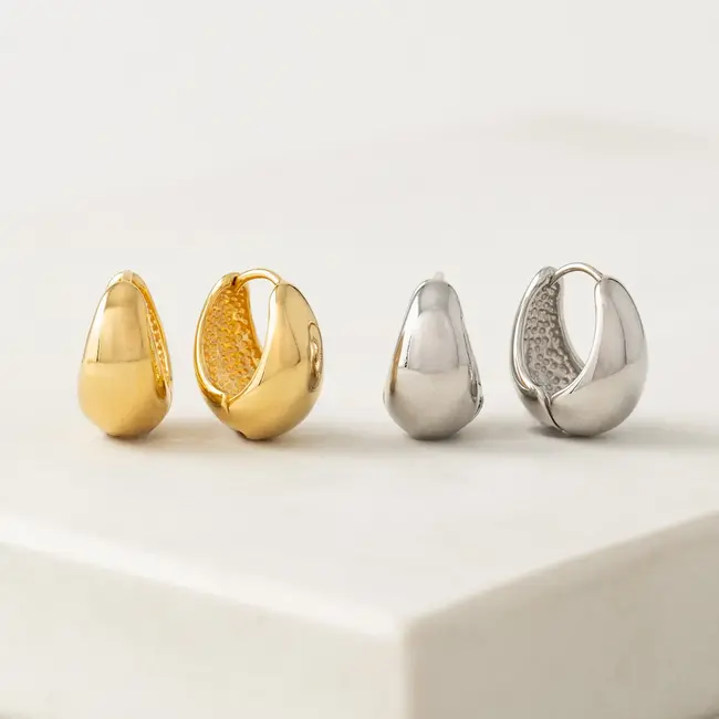 Lover’s Tempo Oval Puff Hoop Earrings (more colours)