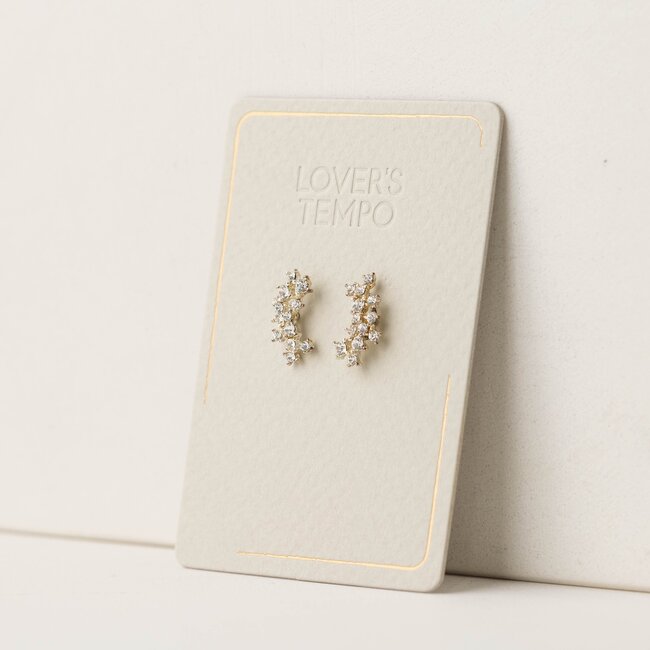Lover’s Tempo Stardust Climber Earrings - Clear