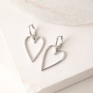 Lover’s Tempo Lovestruck Heart Hoop Earrings Silver