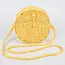 Round Straw Crossbody in Yellow