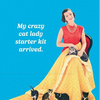 Crazy Cat Lady Beverage Napkin