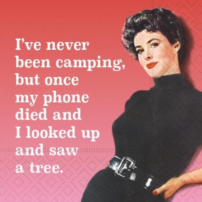Never Been Camping Beverage Napkin