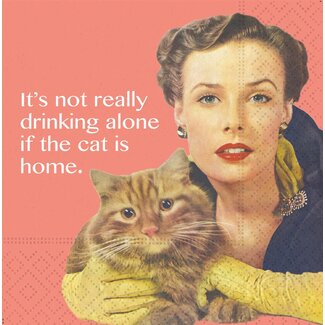 The Cat is Home Beverage Napkin