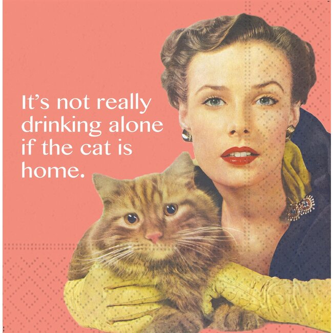 The Cat is Home Beverage Napkin