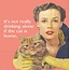 The Cat is Home Beverage Napkin