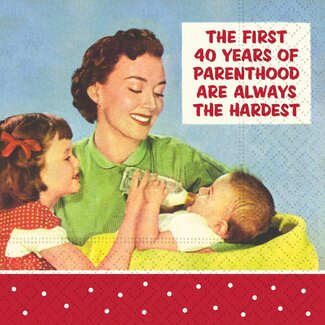 First 40 Years of Parenthood Beverage Napkin