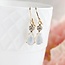 A Pocket of Posies Vintage Glass Teardrop Earrings - White Opal