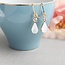 A Pocket of Posies Vintage Glass Teardrop Earrings - White Opal