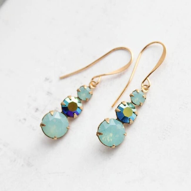 A Pocket of Posies Vintage Glass Earrings - Jewel - Shades of Aqua Mint