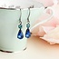 A Pocket of Posies Vintage Glass Teardrop Earrings - Midnight Blue
