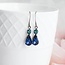 A Pocket of Posies Vintage Glass Teardrop Earrings - Midnight Blue