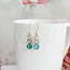 A Pocket of Posies Vintage Glass Earrings - Jewel - Teal and Lavender