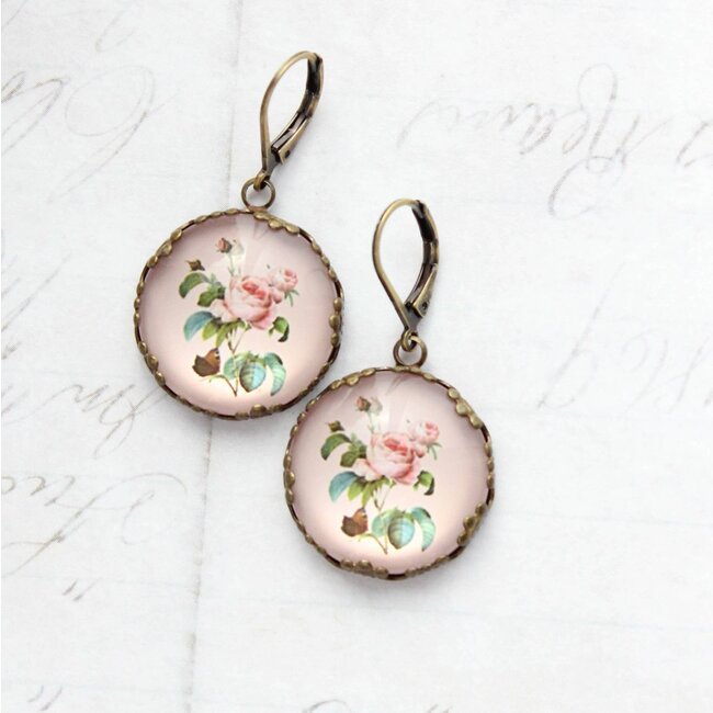A Pocket of Posies Rose Earrings - Vintage Style Country