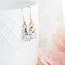 A Pocket of Posies Vintage Glass Earrings - Three Jewel White Opal Glass