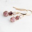 A Pocket of Posies Vintage Glass Earrings - Three Jewel - Dusty Rose Plum