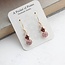 A Pocket of Posies Vintage Glass Earrings - Three Jewel - Dusty Rose Plum