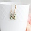 A Pocket of Posies Peridot Green Earrings - Pearl Sparkly Drops