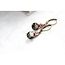 A Pocket of Posies Little Cameo Earrings - Vintage Glass - Pink Rose On Black