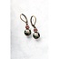 A Pocket of Posies Little Cameo Earrings - Vintage Glass - Pink Rose On Black