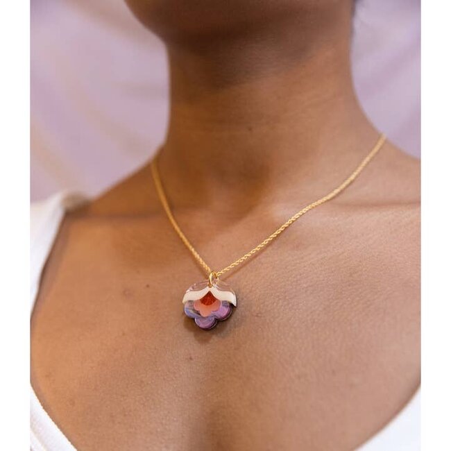Rosa Pietsch Anna Retro Flower Mini Pendant: Pink Sky