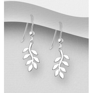 Sterling Sterling Leaf Drop Earrings