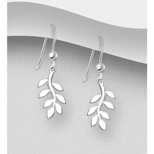 Sterling Sterling Leaf Drop Earrings