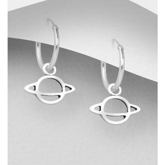 Sterling Sterling Drop Earrings - Planet Hoops