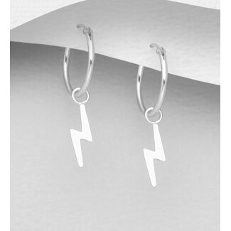 Sterling Sterling - Lightning Bolt Hoops