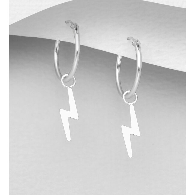 Sterling Sterling - Lightning Bolt Hoops